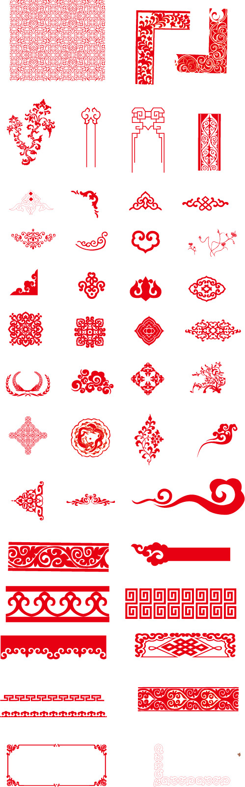 中国传统节日PNG素材，高清透明图片，精美花纹，免费下载