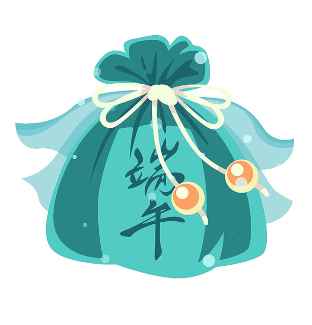 端午节蓝色福袋PNG透明图，高清节日元素，设计素材免费下载
