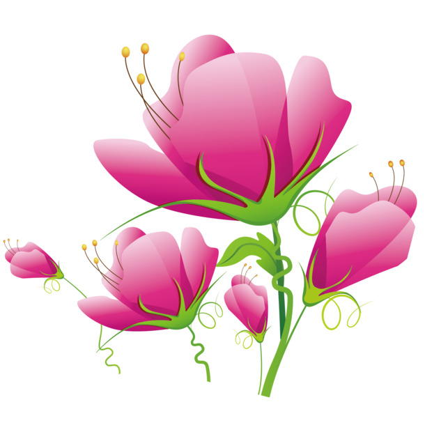 妇女节矢量PNG透明图片，高清花朵装饰节日元素，设计素材免费下载