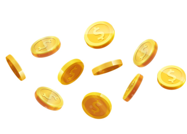 免费下载！高清PNG透明活动海报，黄色金币元素，促销设计素材
