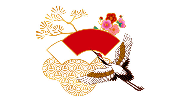 国风仙鹤PNG透明图，高清古风装饰元素，PSD格式素材免费下载