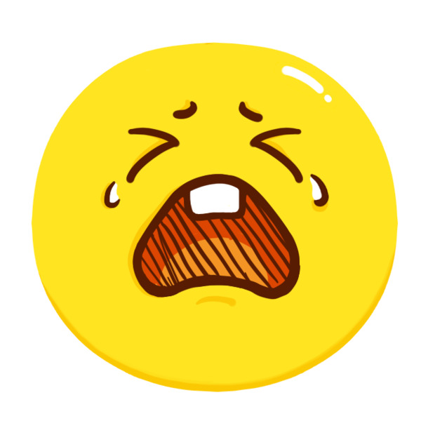 卡通哭脸PNG透明图标，高清免抠素材，一键下载设计元素