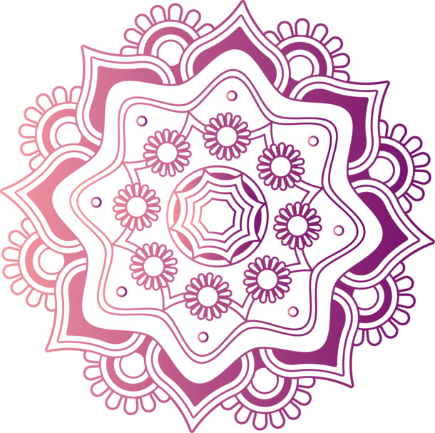 紫色渐变宗教花纹PNG透明图，高清AI设计素材，免费下载