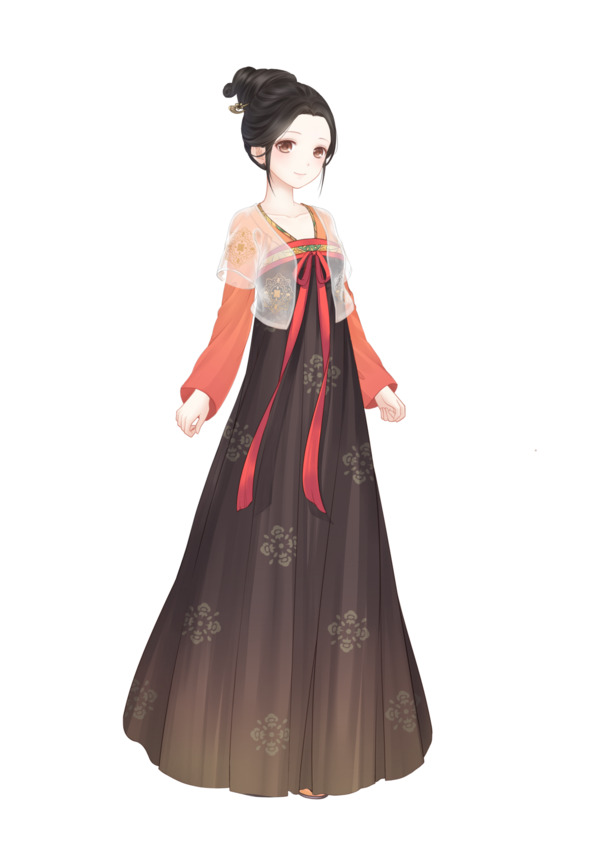 暖暖汉服卡通PNG透明图，手绘元素，高清下载，创意素材库