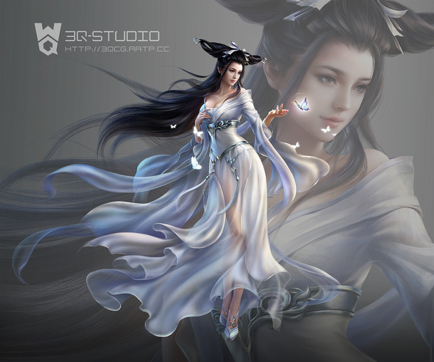 高清美女游戏壁纸，PNG透明背景，丰富图片设计素材任你下载