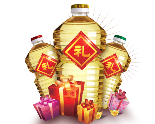 食用油礼品PNG透明图，国庆节日元素，PSD设计素材免费下载
