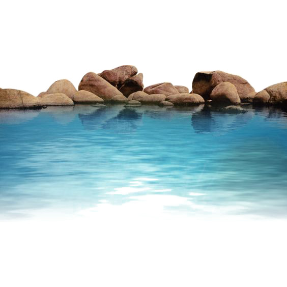 高清蓝色湖面PNG透明背景，摄影风景素材，免费下载