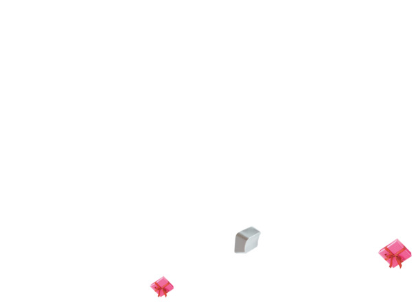粉色卡通礼盒PNG透明图片，创意漂浮元素，高清下载，丰富设计素材