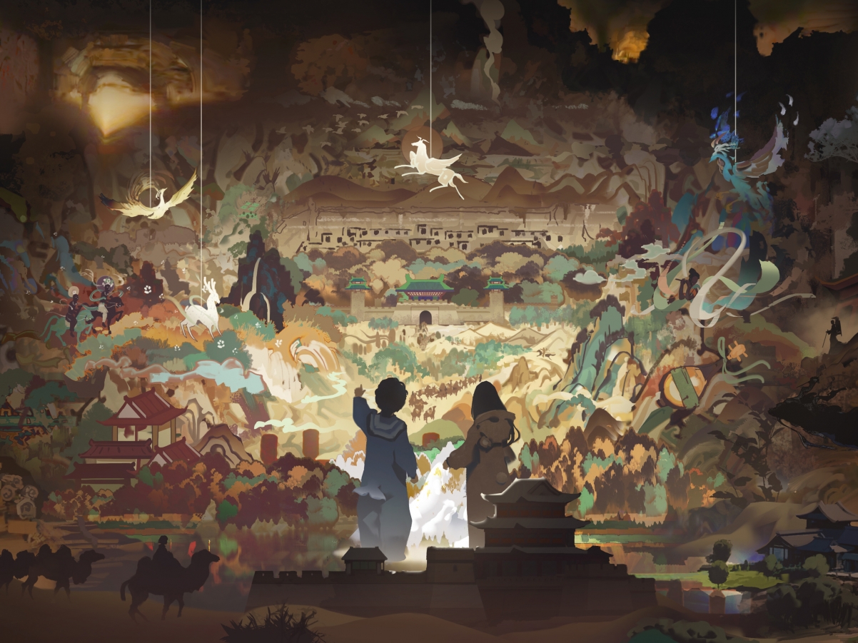 敦煌奇夜，唯美梦幻平板动漫壁纸，高清2732x2048，一键下载