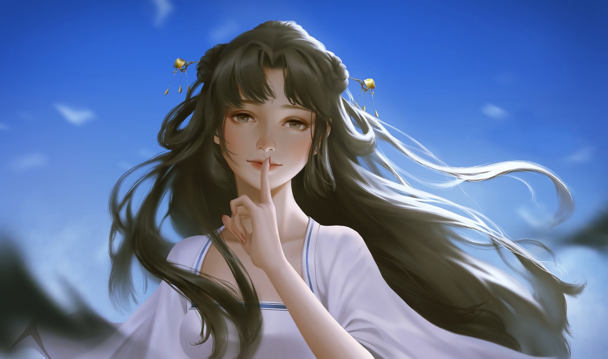 白色长裙长发美女4K动漫壁纸，超清3840x2264高清图片，免费下载