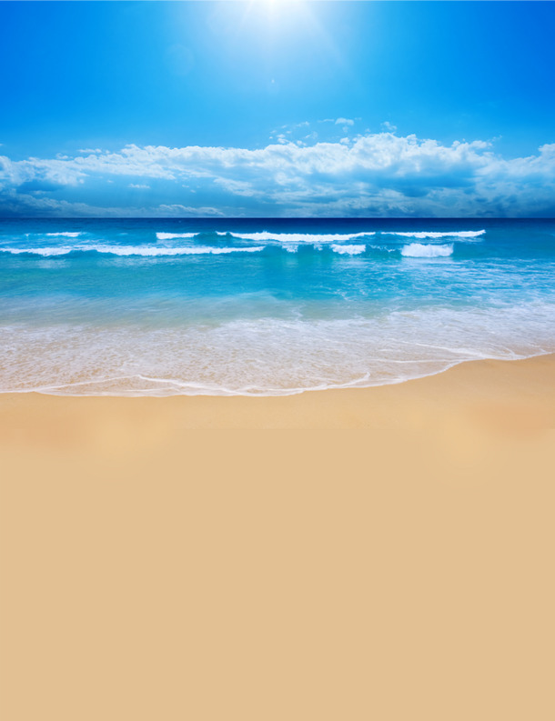 夏日海滩高清PNG透明背景图，摄影风景素材免费下载