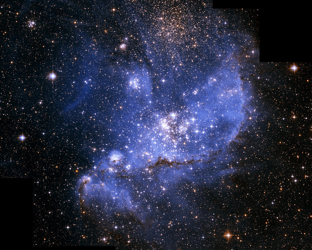 蓝色梦幻宇宙星空PNG透明背景，抽象梦幻设计素材免费下载
