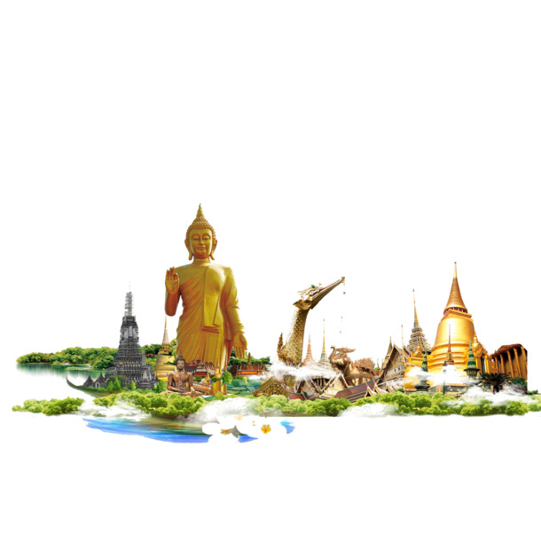 泰国寺庙摄影美景，高清PNG透明背景图片，PSD设计素材免费下载