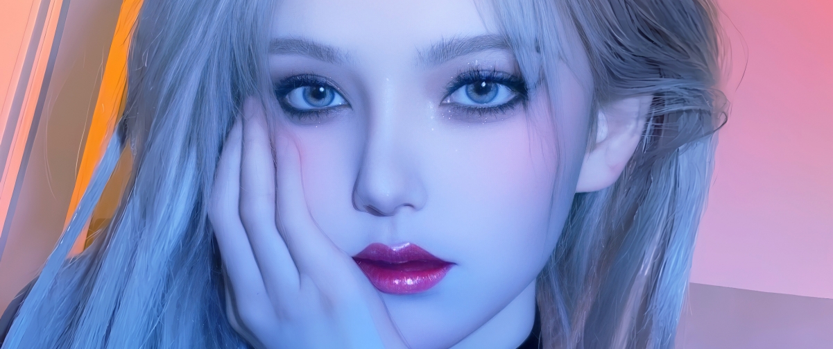 阿狸Cosplay美女精致脸手特写，超高清4K动漫壁纸，带鱼屏专属，3440x1440分辨率，免费下载