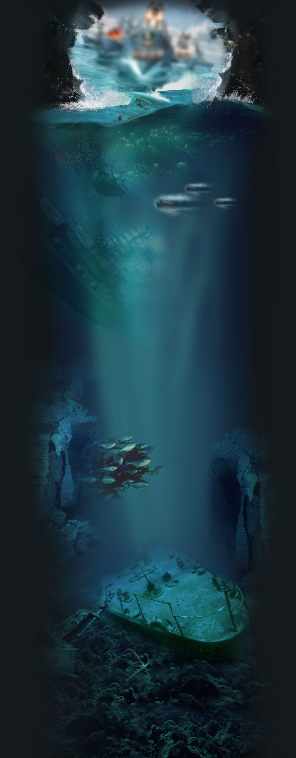 高清海底PNG透明背景图，创意Banner海报设计素材免费下载