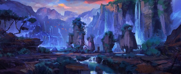 游戏场景古典中国风PNG透明背景，高清紫色光效图片素材下载
