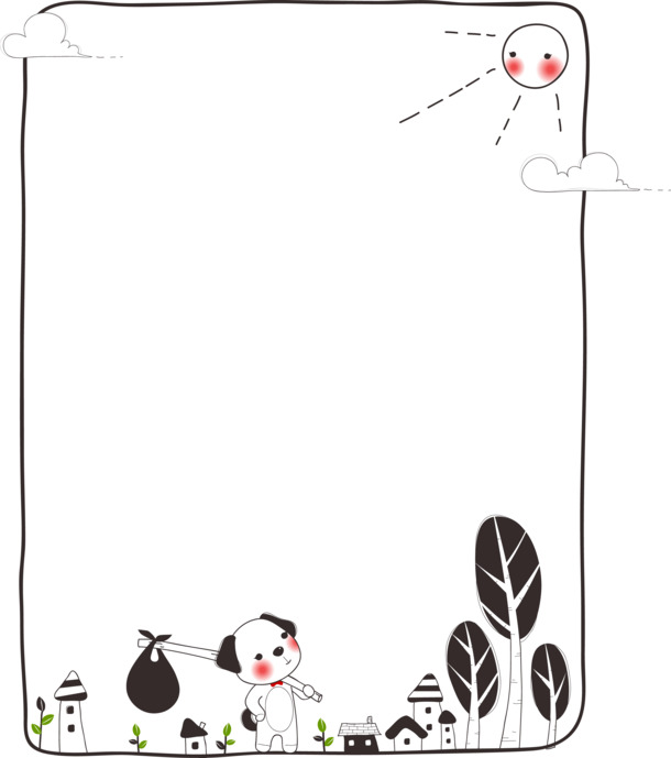 狗狗相框PNG透明图片，高清装饰边框，设计素材免费下载