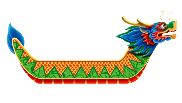 端午节龙舟盛景PNG透明图，高清节日元素，设计素材免费下载
