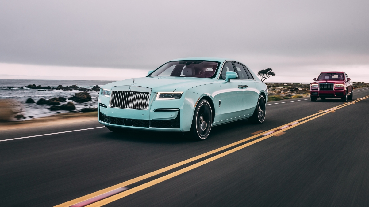 劳斯莱斯Ghost Pebble Beach 2022 精选4K超清壁纸，5120x2880分辨率，电脑桌面美化首选