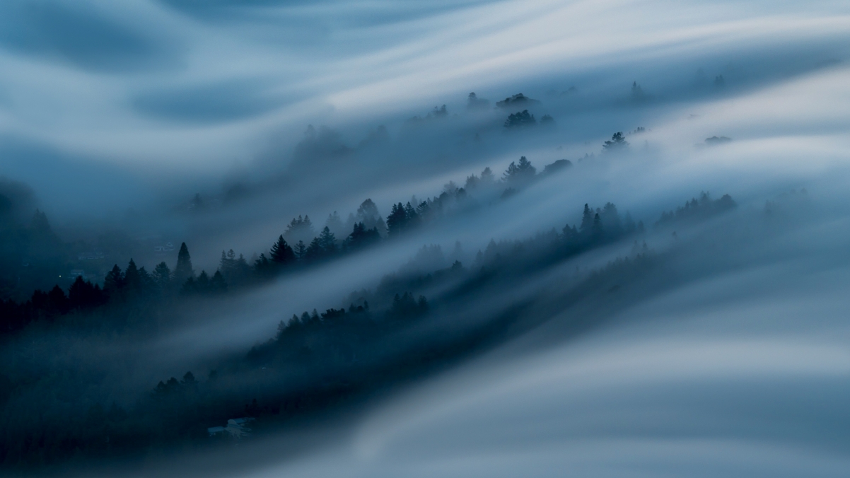 4K高清壁纸，绝美风景，高山树林乡村雾景，3840x2160大图下载