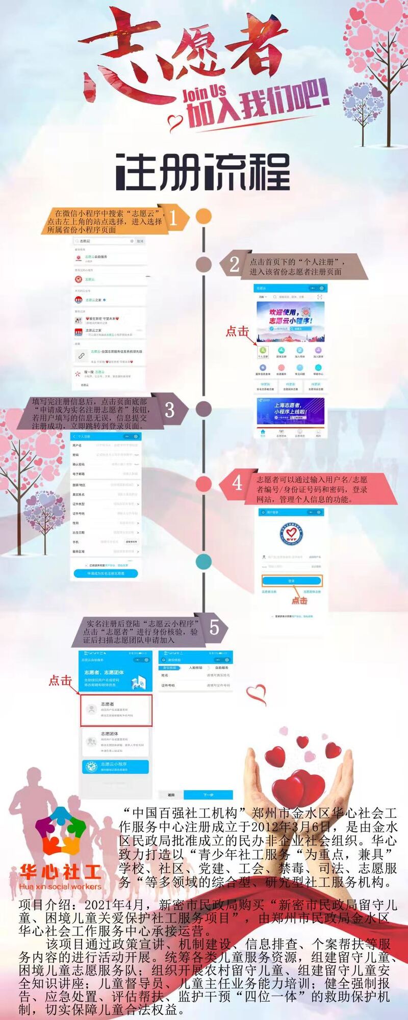 志愿者招募流程图，高清JPG与简约PSD设计素材下载