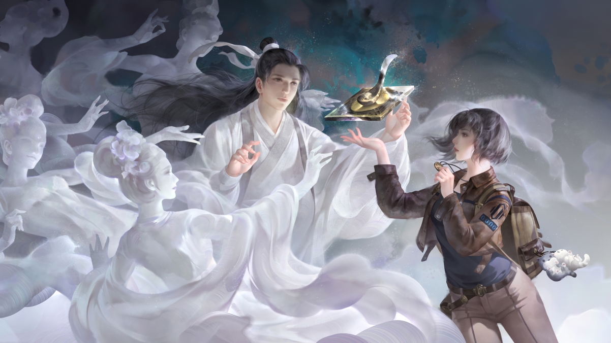 4K唯美飞天仙女插画，高清罗盘美女壁纸，电脑桌面美化首选