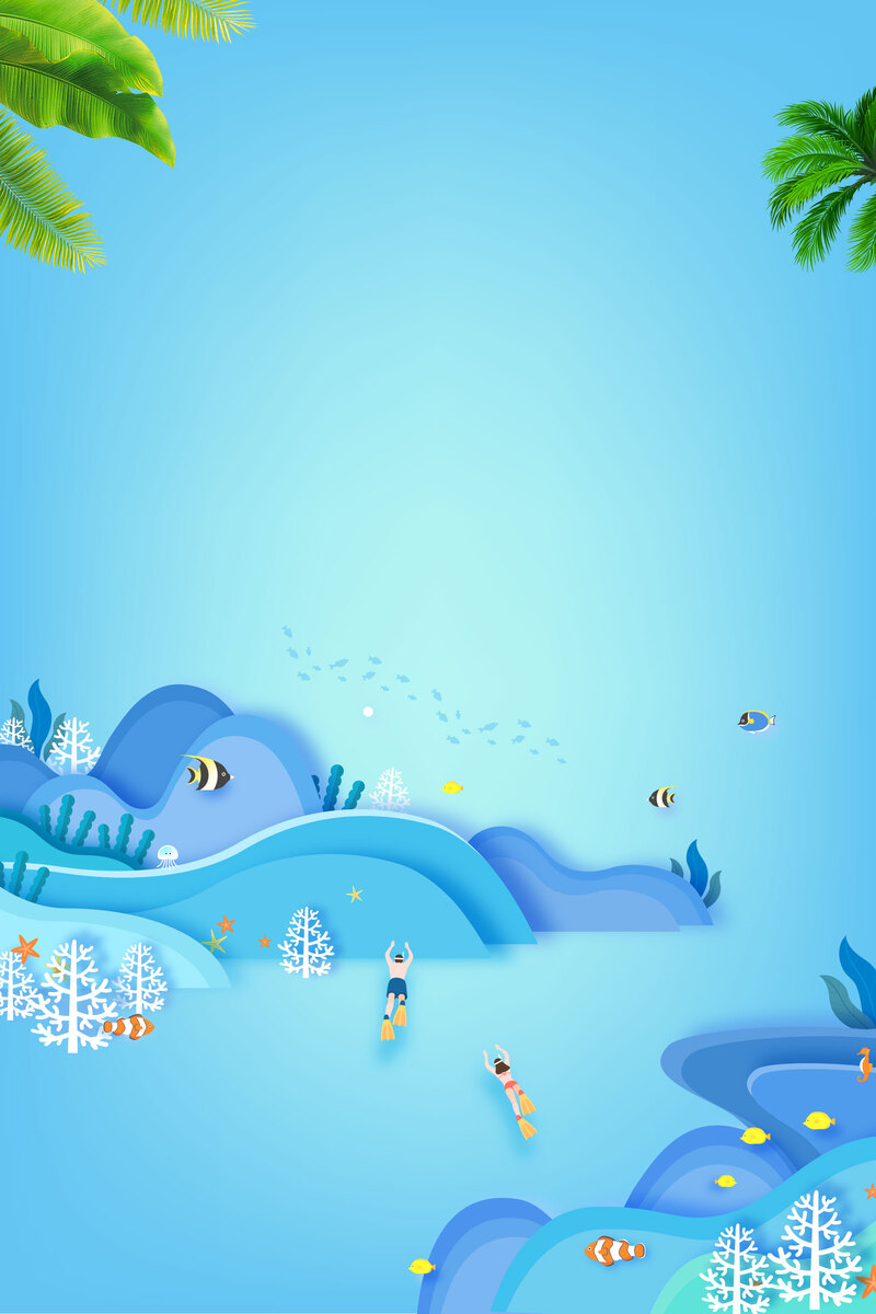 夏日清仓特惠，清新剪纸风背景图，高清JPG/PSD设计素材下载