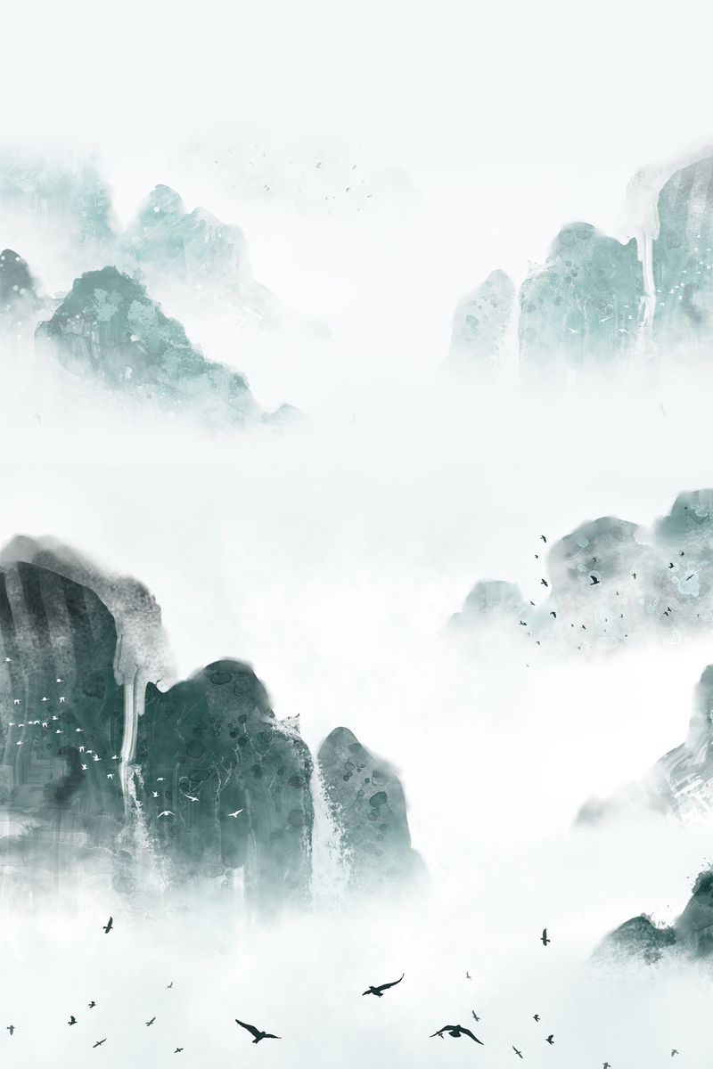 复古中国风水墨山石背景图，高清JPG/PSD设计素材下载