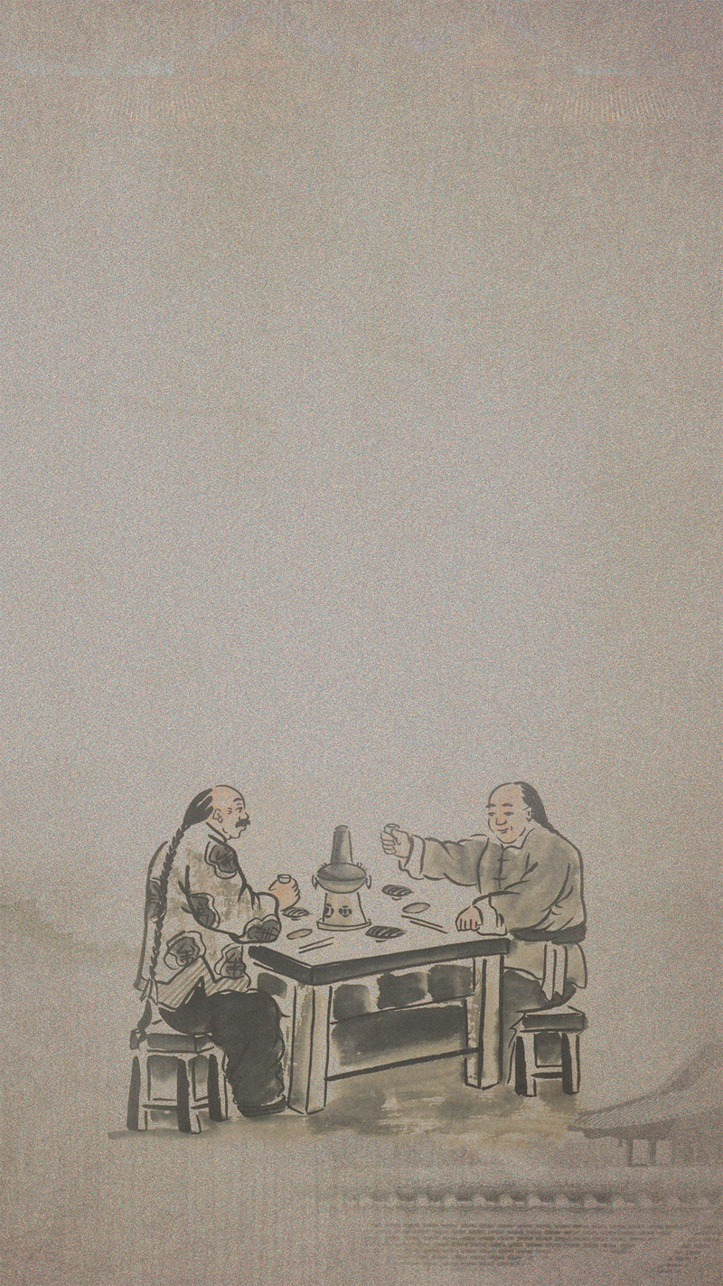 火锅宣传，古韵灰色漫画，复古高清JPG/PSD设计素材下载