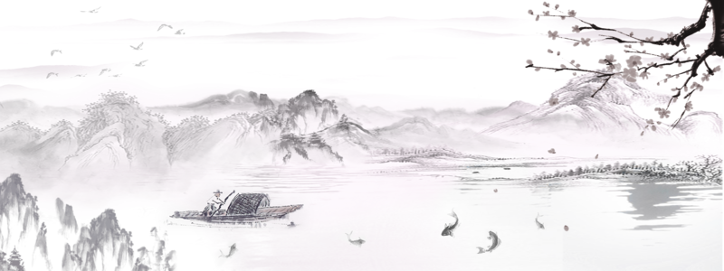 水墨背景复古中国风高清JPG/PSD设计素材（2000X750）免费下载