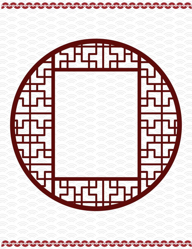 中国风矢量窗框古典背景素材，高清JPG与复古AI格式下载