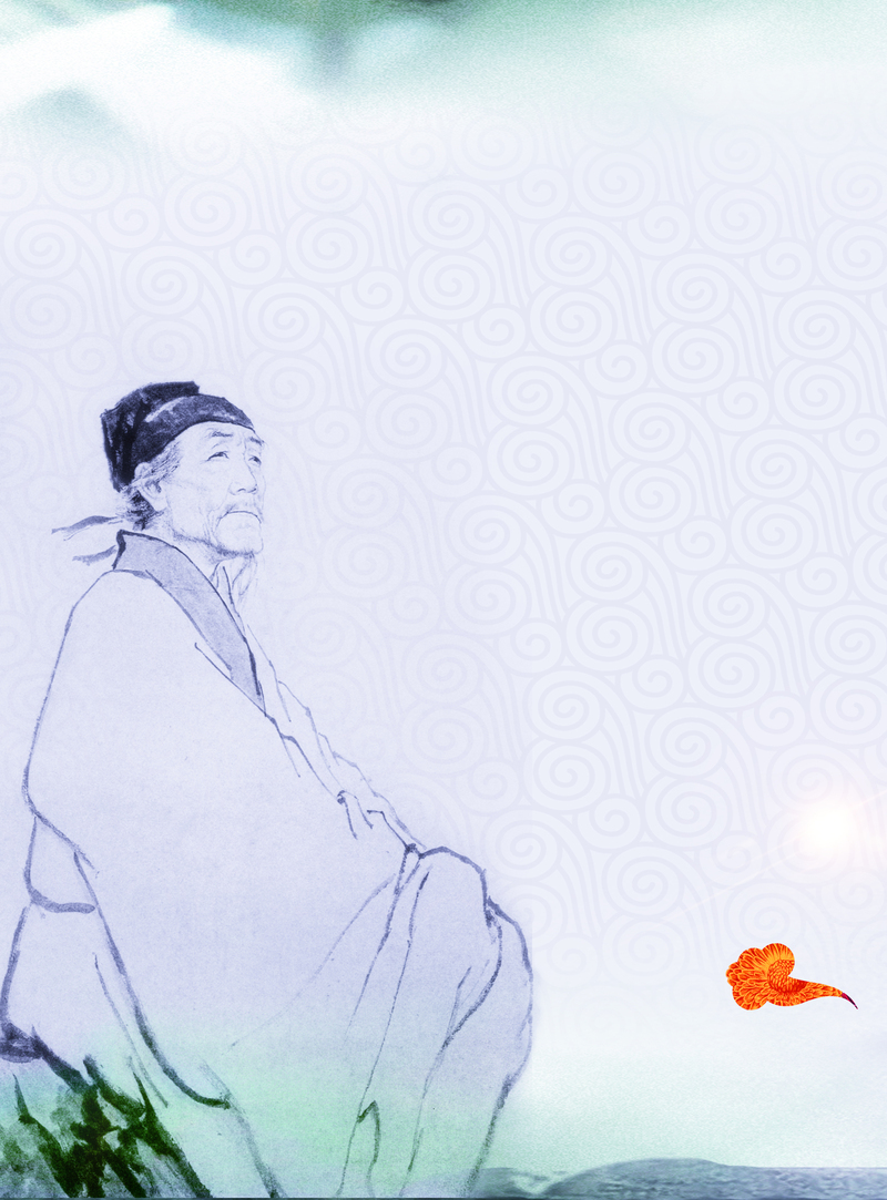 中国风杜甫主题素材，绿色背景高清JPG与复古PSD格式，免费下载