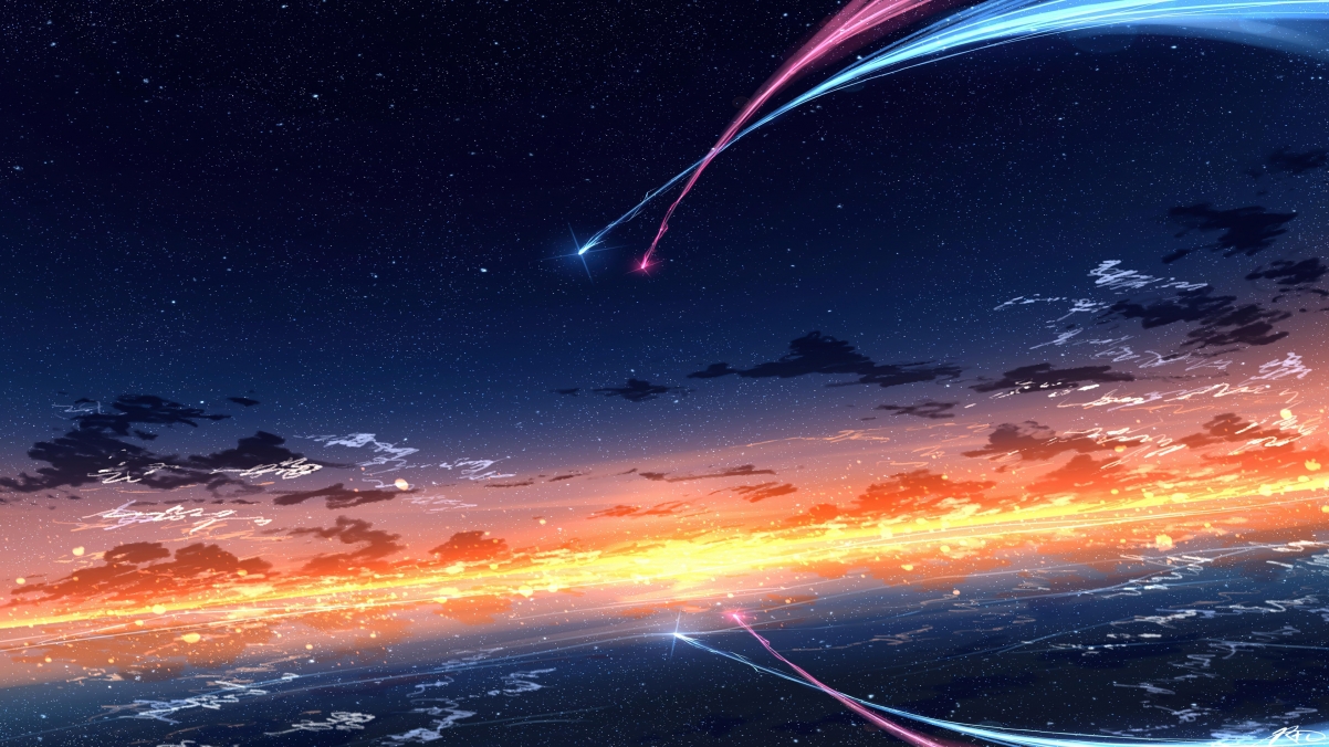 绝美4K动漫壁纸，星空夜景，流星划过，高清风景美不胜收！
