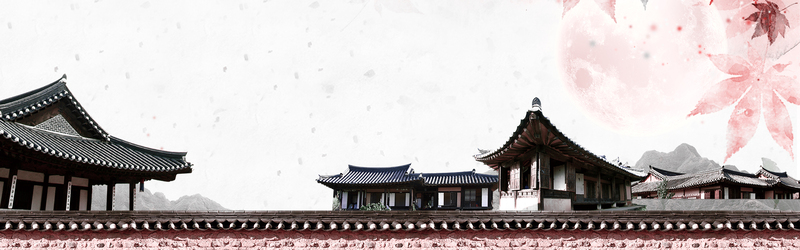 中式古建筑高清JPG海报背景，复古中国风PSD设计素材下载