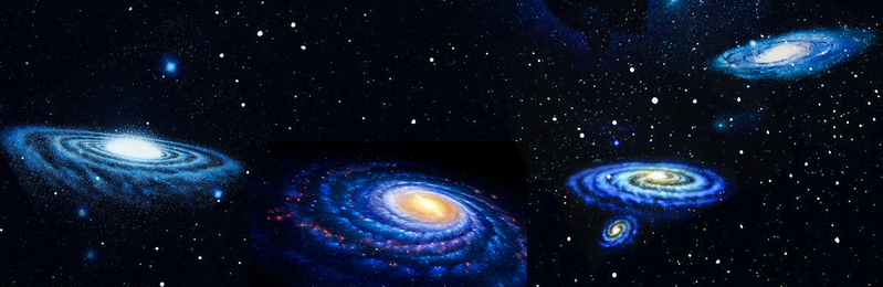 唯美星空行星闪耀，黑色banner高清JPG，独特图片素材下载