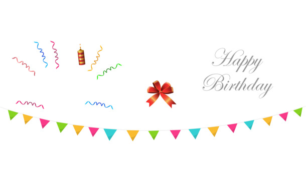 生日庆祝必备，高清透明PNG彩带漂浮元素，创意设计素材免费下载