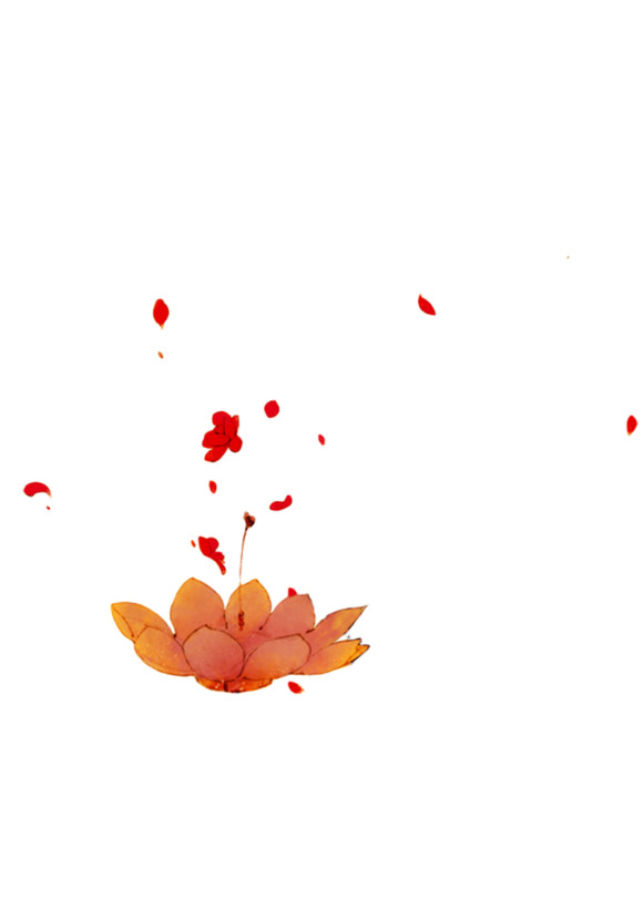 手绘荷花红花瓣PNG透明图片，高清漂浮元素设计素材下载