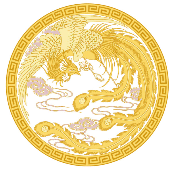 凤凰边框PNG透明图片，动物装饰元素，高清素材下载