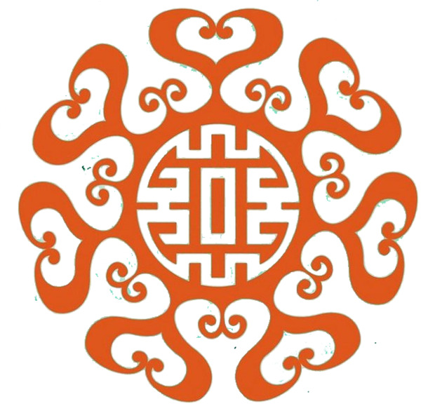 红色蒙古传统装饰图案，高清PNG透明素材，精美花纹设计元素下载