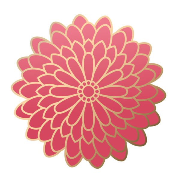 粉色渐变花朵绽放高清PNG透明装饰图案，优雅花纹设计素材下载
