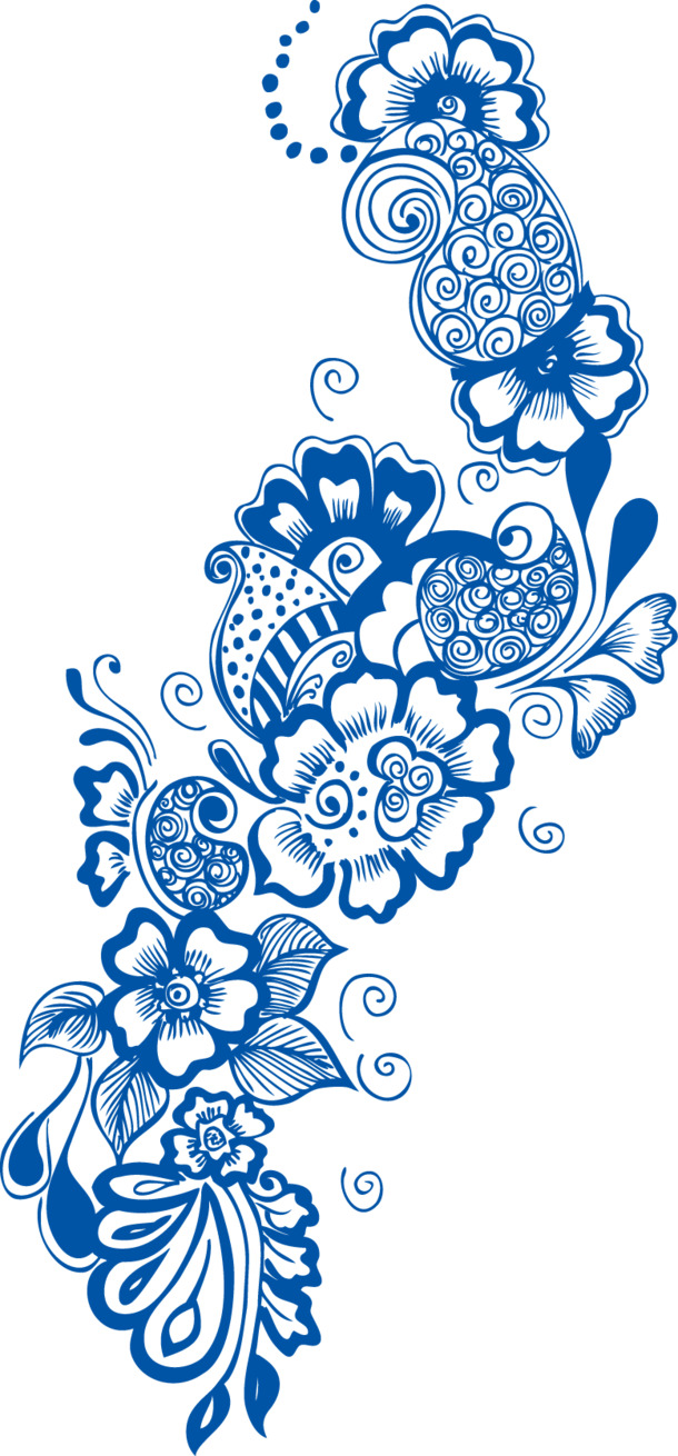 中国风矢量青花瓷花纹PNG透明图片，高清装饰元素，设计素材下载