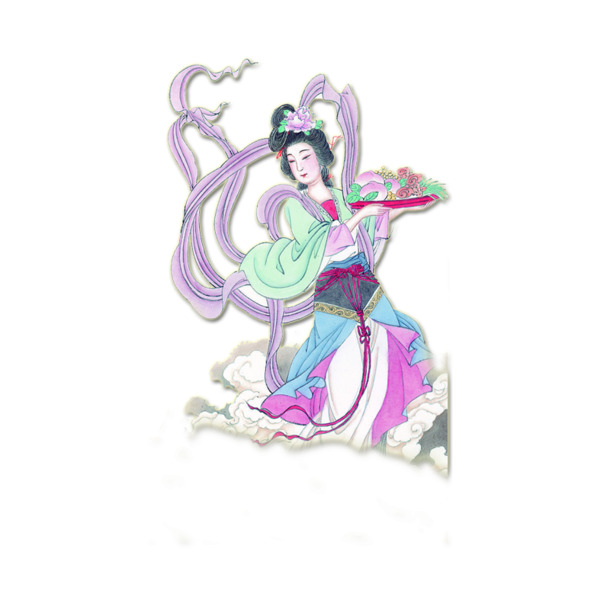 中秋节嫦娥PNG透明图&PSD设计素材，高清下载