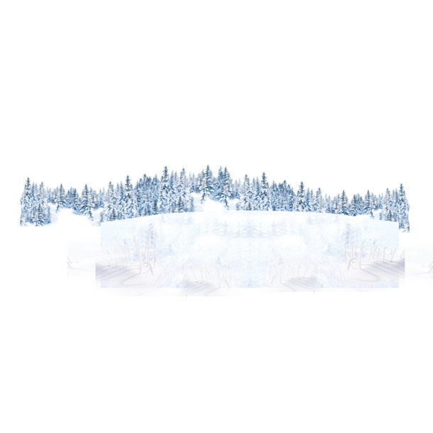 寒冬雪景PNG透明图，圣诞节节日元素PSD设计素材下载