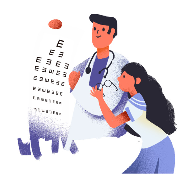 手绘近视医生PNG透明图，卡通元素设计素材，高清下载