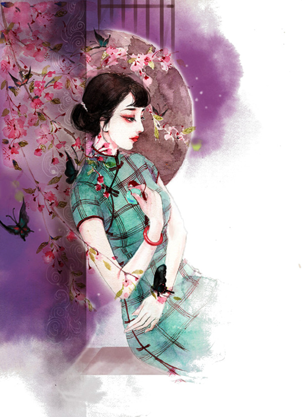 中国风美女PNG透明图片，高清装饰元素与设计素材下载