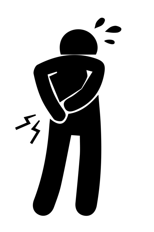 腰痛卡通人物图标，高清PNG/AI透明免扣设计素材，行动不便生病主题