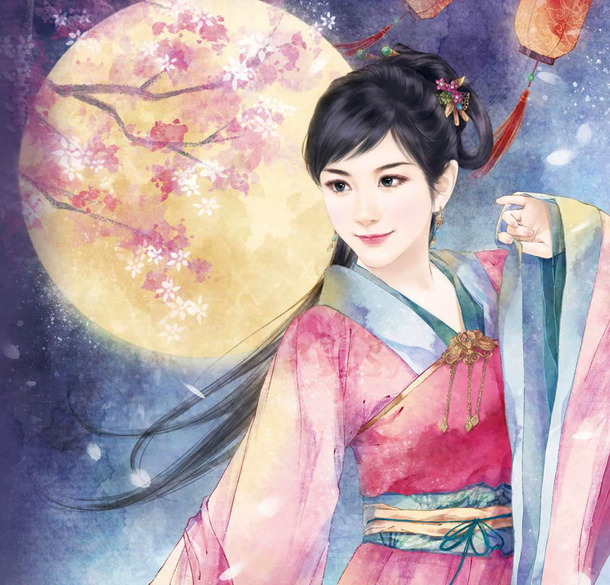 粉衣女子喜悦瞬间，高清PNG透明背景卡通手绘图片素材下载
