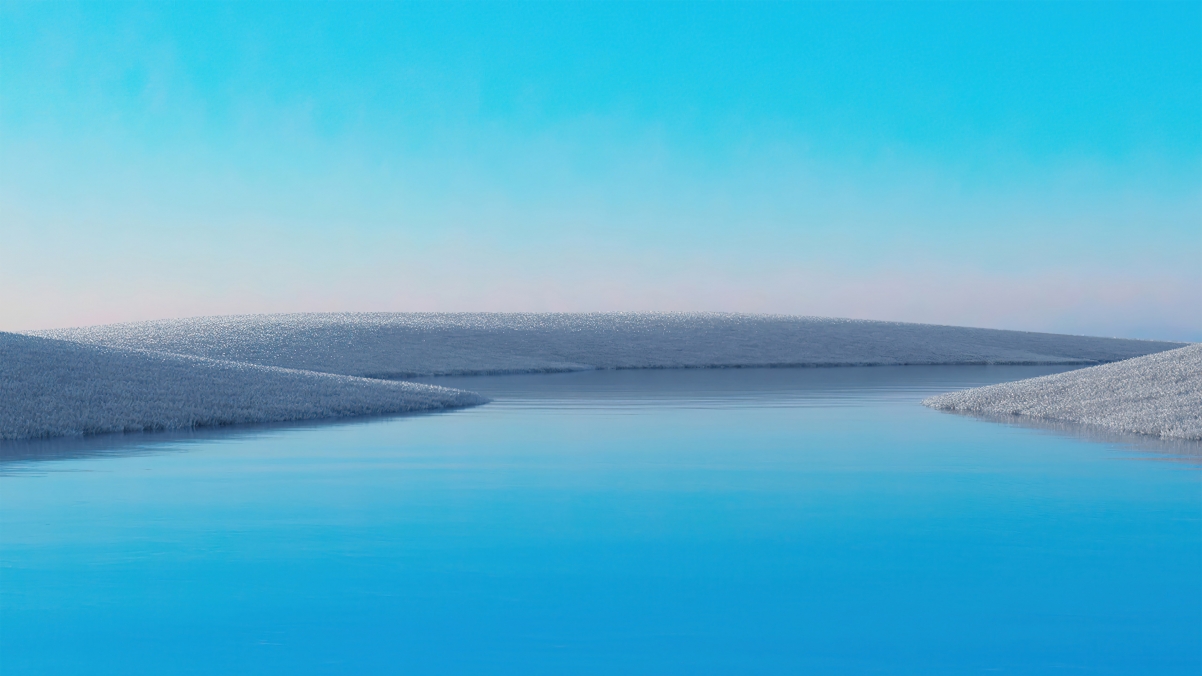 微软精选，海洋天使天蓝色高清4K电脑壁纸，绝美风景图片，3840x2160分辨率下载
