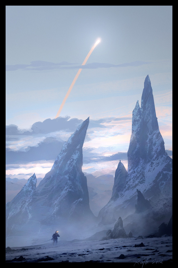 流星创意山峰，高清PNG透明背景动漫元素，卡通手绘图片素材下载