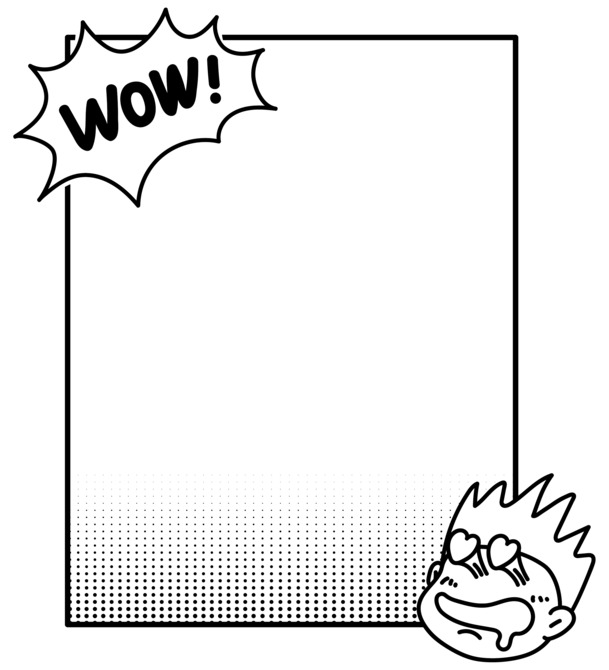 漫画边框、爆炸框素材，高清PNG透明免抠相框，PSD设计元素免费下载